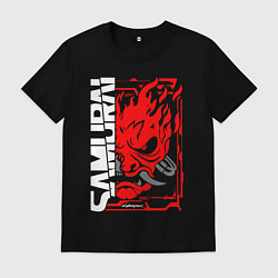 Футболка хлопковая мужская Cyberpunk samurai, цвет: черный