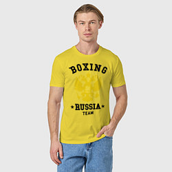 Футболка хлопковая мужская Boxing Russia Team, цвет: желтый — фото 2