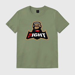 Футболка хлопковая мужская Night fight, цвет: авокадо