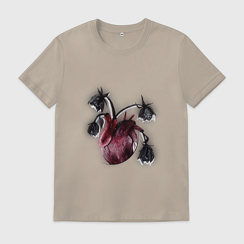 Мужская футболка Увядшее сердце / Миндальный – фото 1