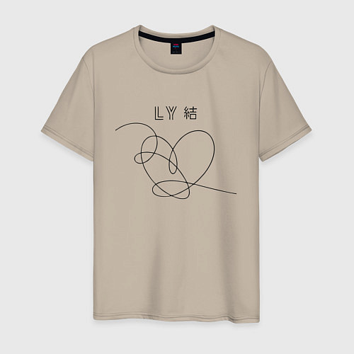 Мужская футболка BTS Love / Миндальный – фото 1