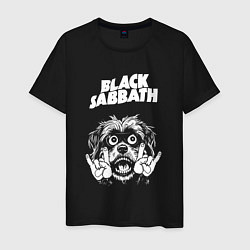 Футболка хлопковая мужская Black Sabbath rock dog, цвет: черный