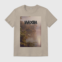 Футболка хлопковая мужская Maxim тропический залив, цвет: миндальный