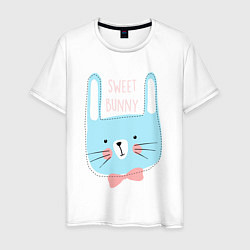 Футболка хлопковая мужская Sweet bunny, цвет: белый