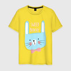 Футболка хлопковая мужская Sweet bunny, цвет: желтый