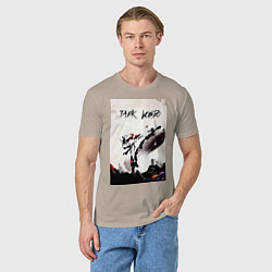 Футболка хлопковая мужская Тхэквондо боец, цвет: миндальный — фото 2