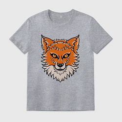 Футболка хлопковая мужская Милая лисица, цвет: меланж