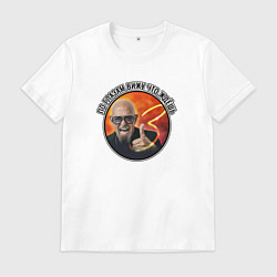 Футболка хлопковая мужская Шуфутинский 3 сентября мем, цвет: белый