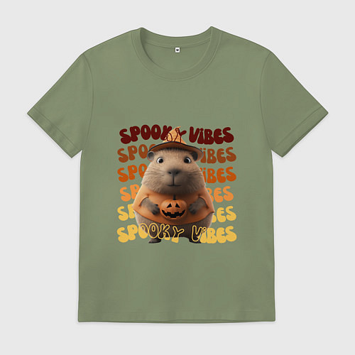 Мужская футболка Spooky vibes - жуткий вайб / Авокадо – фото 1