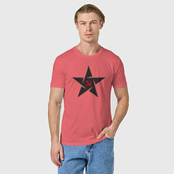 Футболка хлопковая мужская Black star USSR, цвет: коралловый — фото 2