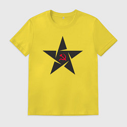 Футболка хлопковая мужская Black star USSR, цвет: желтый