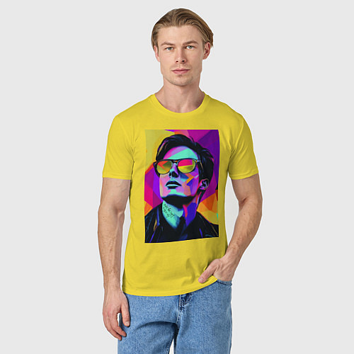 Мужская футболка Портрет Дурова pop art / Желтый – фото 3