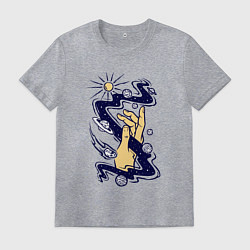 Футболка хлопковая мужская Прикосновение к космосу, цвет: меланж