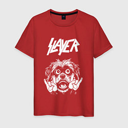 Футболка хлопковая мужская Slayer rock dog, цвет: красный