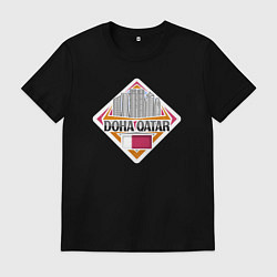 Футболка хлопковая мужская Доха Катар, цвет: черный