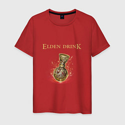 Футболка хлопковая мужская Elden drink meme, цвет: красный