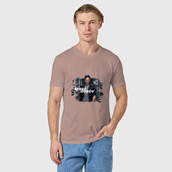 Футболка хлопковая мужская Дуров free свободу Павлу, цвет: пыльно-розовый — фото 2