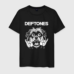 Футболка хлопковая мужская Deftones rock dog, цвет: черный