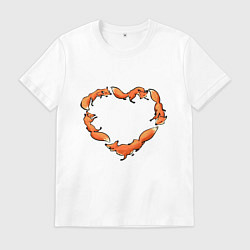 Футболка хлопковая мужская Лисердце, цвет: белый