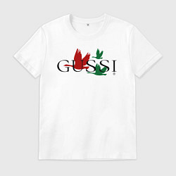 Футболка хлопковая мужская Гусси - гуси летят, цвет: белый