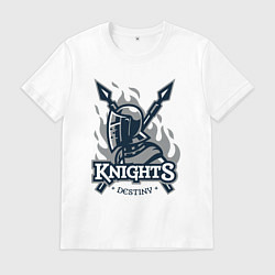 Футболка хлопковая мужская Судьба рыцаря, цвет: белый