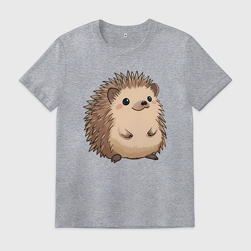 Мужская футболка Ёжик арт / Меланж – фото 1