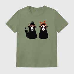 Футболка хлопковая мужская Крутые обезьянки, цвет: авокадо