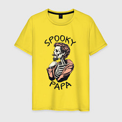 Футболка хлопковая мужская Spooky papa, цвет: желтый