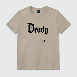 Футболка хлопковая мужская Deady - папа на хэллоуин, цвет: миндальный