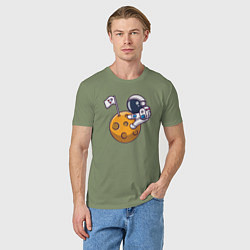 Футболка хлопковая мужская Захватчик Луны, цвет: авокадо — фото 2