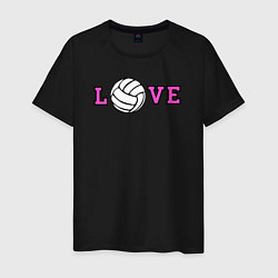 Футболка хлопковая мужская Love volley, цвет: черный