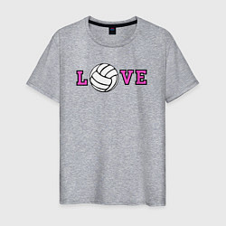 Футболка хлопковая мужская Love volley, цвет: меланж