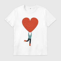 Футболка хлопковая мужская Большая любовь, цвет: белый