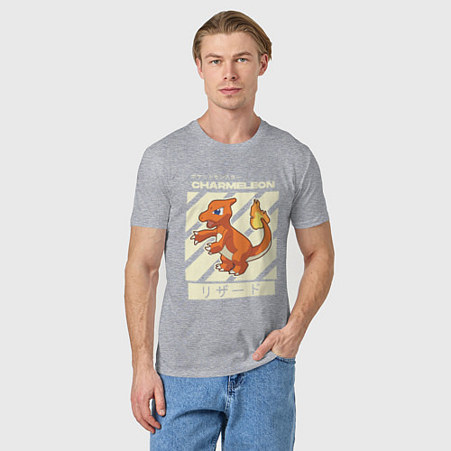 Мужская футболка Покемоны Чармелеон Charmeleon / Меланж – фото 3
