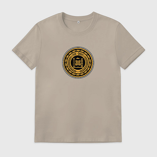 Мужская футболка Герб Чечни / Миндальный – фото 1