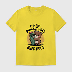 Футболка хлопковая мужская И колючки нуждаются в любви, цвет: желтый