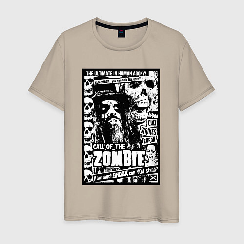 Мужская футболка Rob zombie skulls / Миндальный – фото 1