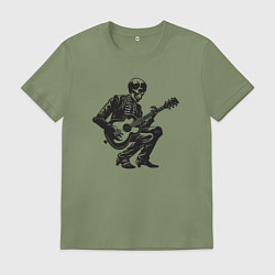 Футболка хлопковая мужская Мёртвая рок звезда, цвет: авокадо