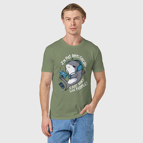 Мужская футболка Im not antisocial i just dont like people / Авокадо – фото 3
