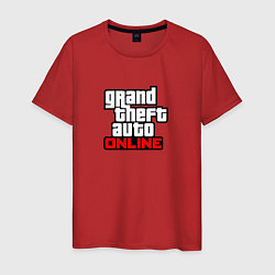 Футболка хлопковая мужская GTA online logo game, цвет: красный