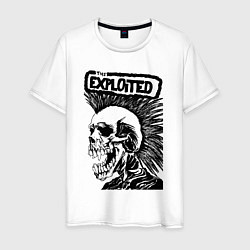 Футболка хлопковая мужская The exploited skull, цвет: белый