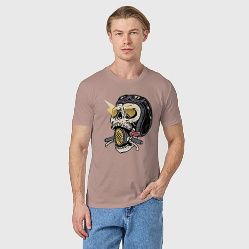 Мужская футболка Смертельный байк / Пыльно-розовый – фото 3