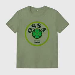 Футболка хлопковая мужская Четырёхлистник удачи, цвет: авокадо