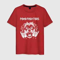 Футболка хлопковая мужская Foo Fighters rock dog, цвет: красный