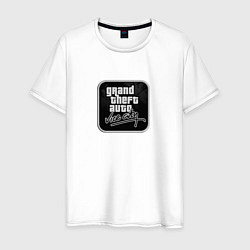 Футболка хлопковая мужская GTA logo black, цвет: белый