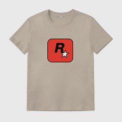 Футболка хлопковая мужская Rockstar logo team, цвет: миндальный