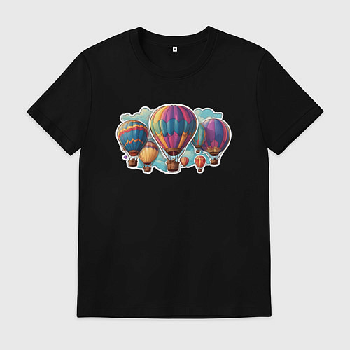 Мужская футболка Большие воздушные шары / Черный – фото 1