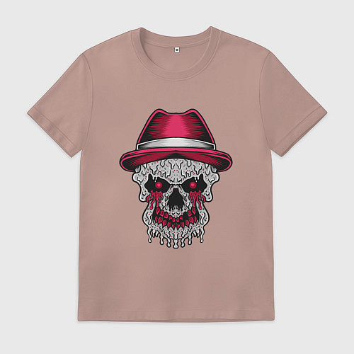 Мужская футболка Череп гангстера / Пыльно-розовый – фото 1