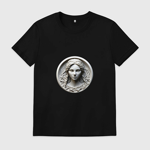 Мужская футболка Дева античный портрет знак западного зодиака / Черный – фото 1