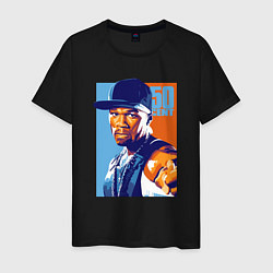 Футболка хлопковая мужская 50 cent rapper, цвет: черный